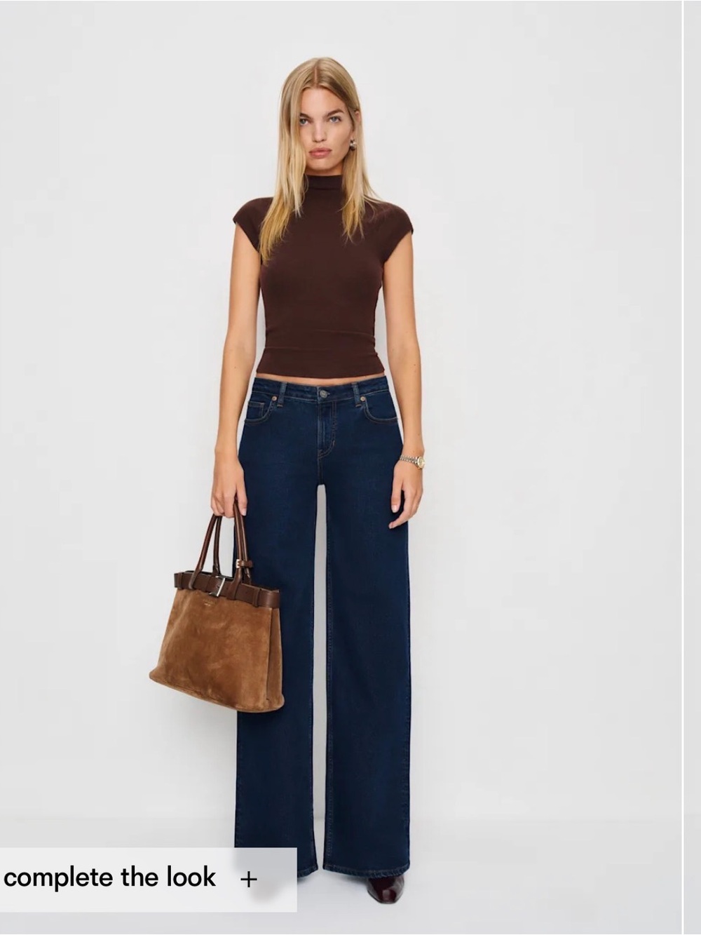 Reformation Greta Super Stretch Wide-Leg Low-Rise Jeans